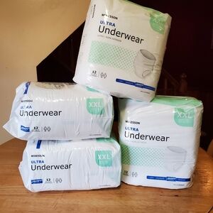 McKesson ADULT UNDERWEAR ULTRA Heavy Absorbancy size XXL(LOT OF 4 BAGS) 48 TOTAL